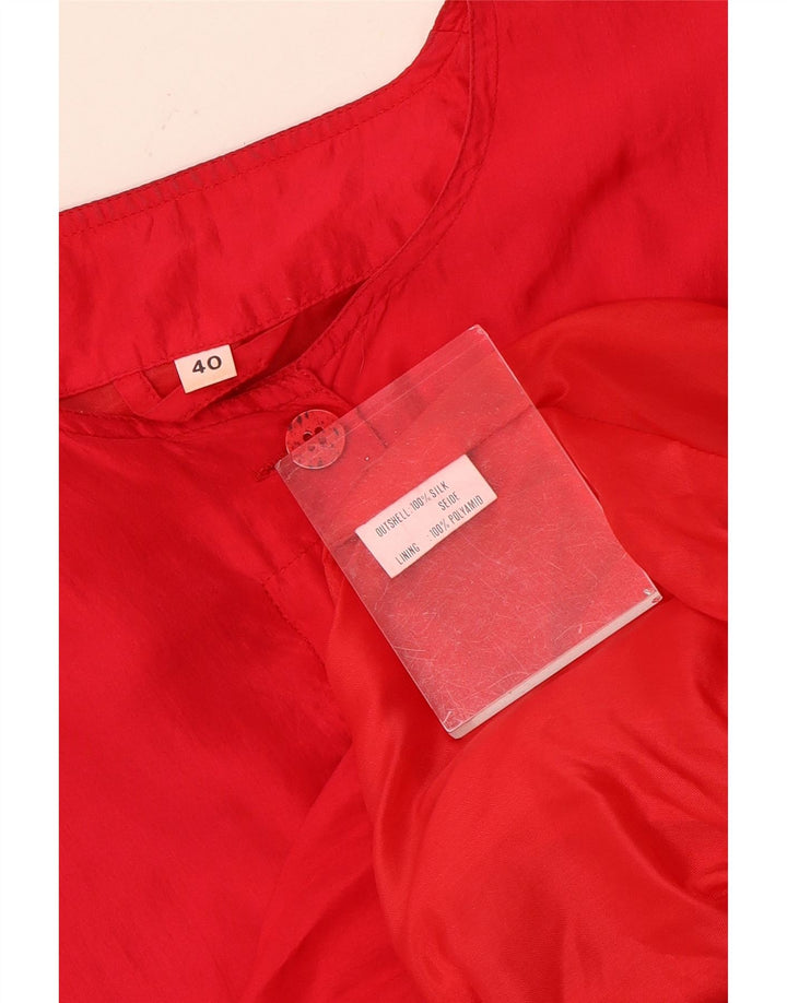 Vintage Womens Bomber Jacket EU 40 Medium Red Silk