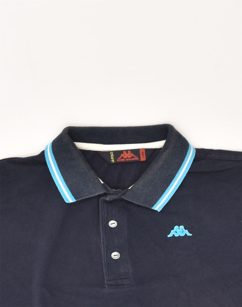 KAPPA Mens Polo Shirt Large Navy Blue Cotton | Vintage Kappa | Thrift | Second-Hand Kappa | Used Clothing | Messina Hembry 