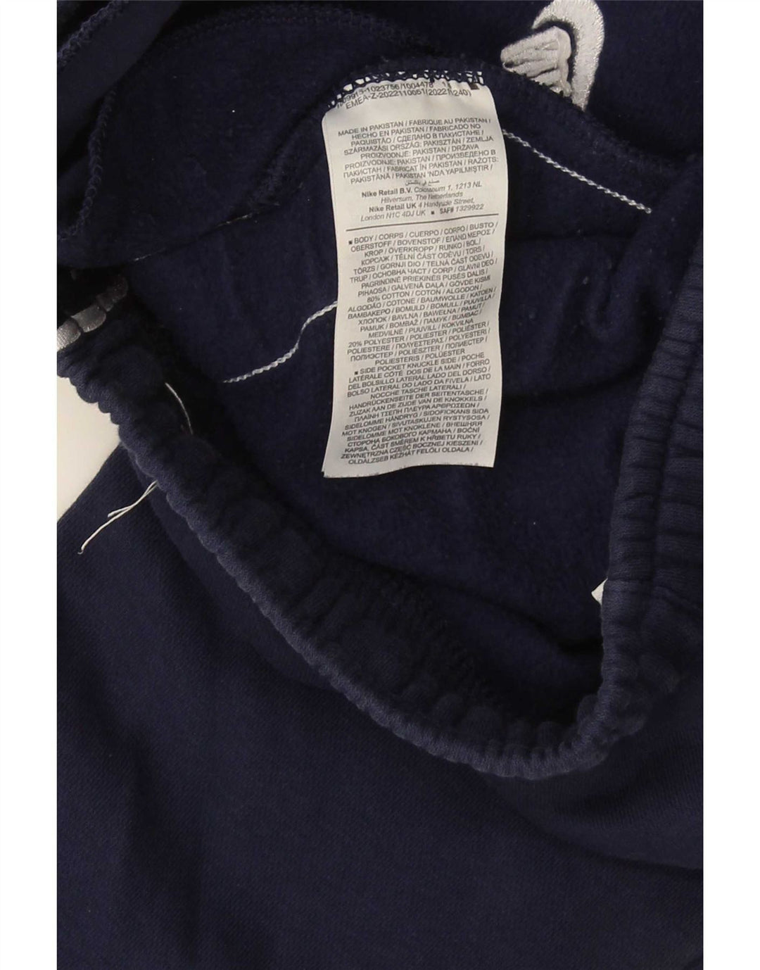 Nike Mens Graphic Tracksuit Trousers Joggers Medium Navy Blue Cotton
