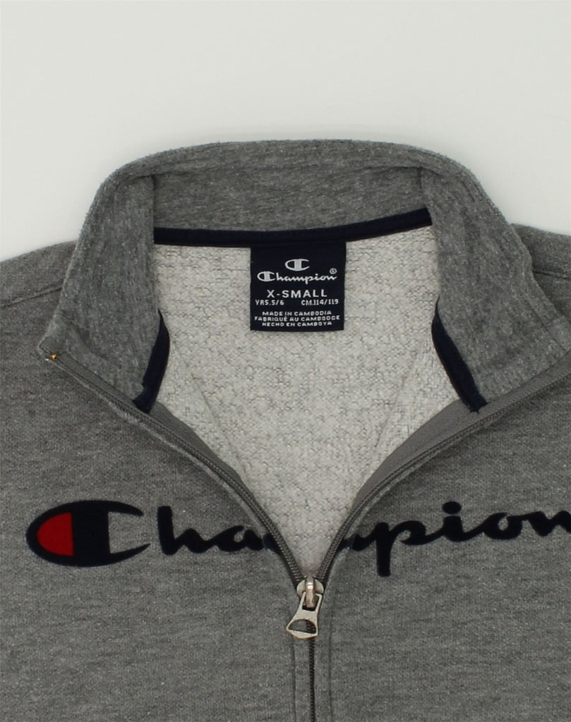 CHAMPION Boys Graphic Tracksuit Top Jacket 5-6 Years XS Grey Cotton | Vintage Champion | Thrift | Second-Hand Champion | Used Clothing | Messina Hembry 