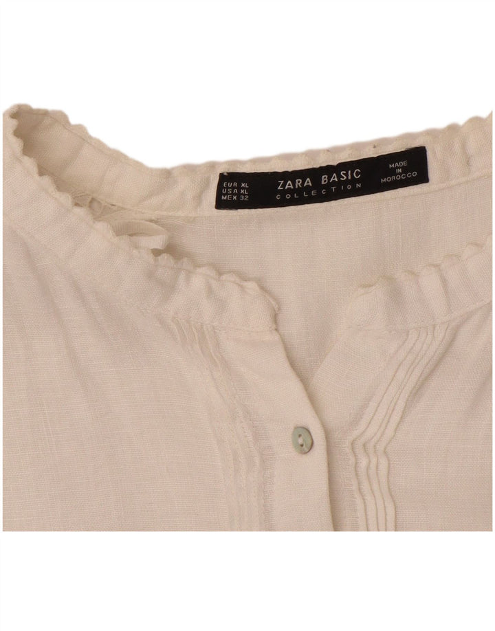 Zara Womens Shirt Blouse UK 18 XL White