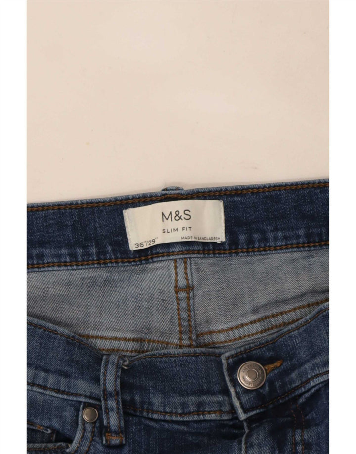 Marks & Spencer Mens Slim Jeans W36 L29 Blue Cotton
