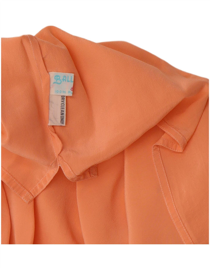 BALLOON Womens Sleeveless Blouse Top UK 14 Medium Orange Silk
