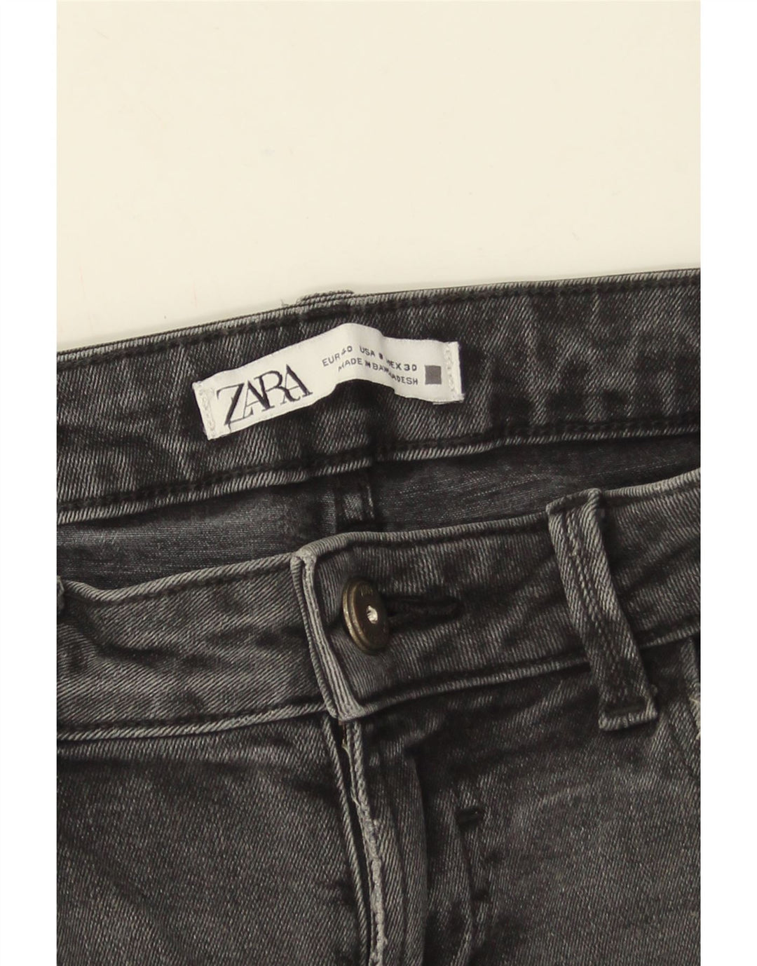 Zara Womens Distressed Skinny Jeans EU 40 Medium W30 L27 Grey