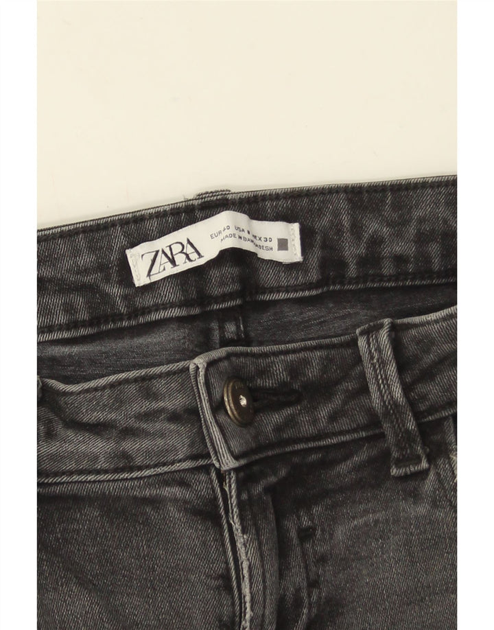 Zara Womens Distressed Skinny Jeans EU 40 Medium W30 L27 Grey
