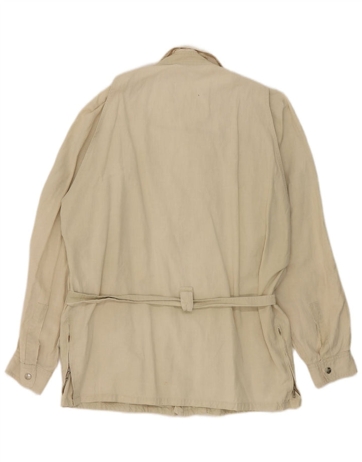 Vintage Womens Utility Jacket UK 16 Large Beige