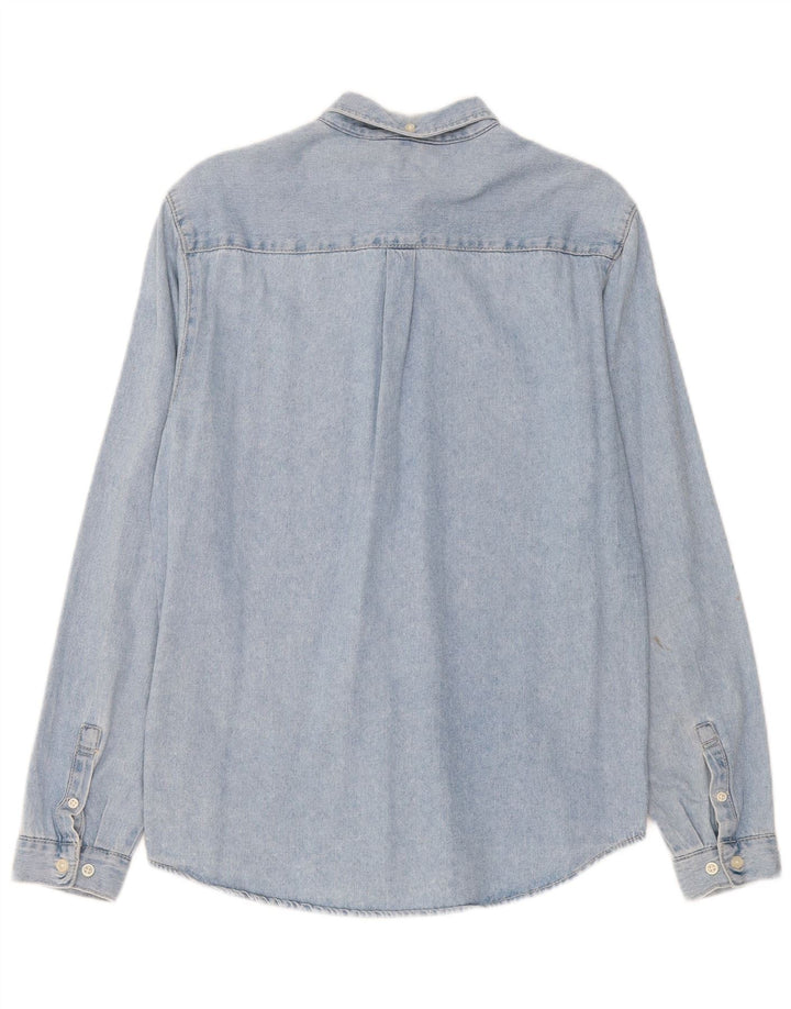 Zara Mens Denim Shirt Medium Blue Cotton