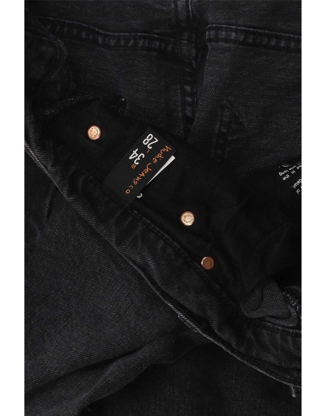 Nudie Mens Slim Jeans W34 L28 Black Cotton