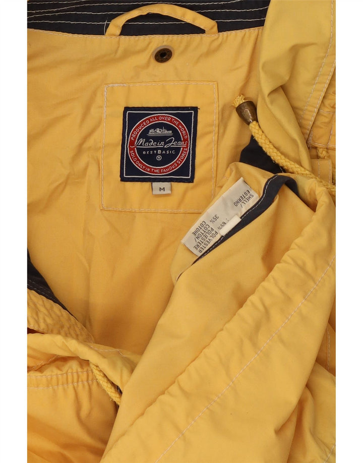 Vintage Mens Hooded Utility Jacket UK 38 Medium Yellow Polyester