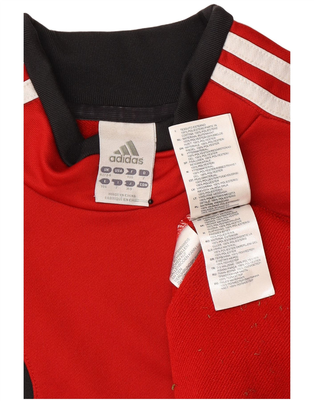 Adidas Mens Sweatshirt Jumper UK 42/44 Large Red Colourblock Polyester