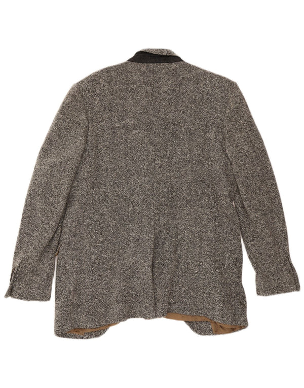 Dolce & Gabbana Mens 1 Button Blazer Jacket IT 52 XL Grey Flecked Wool