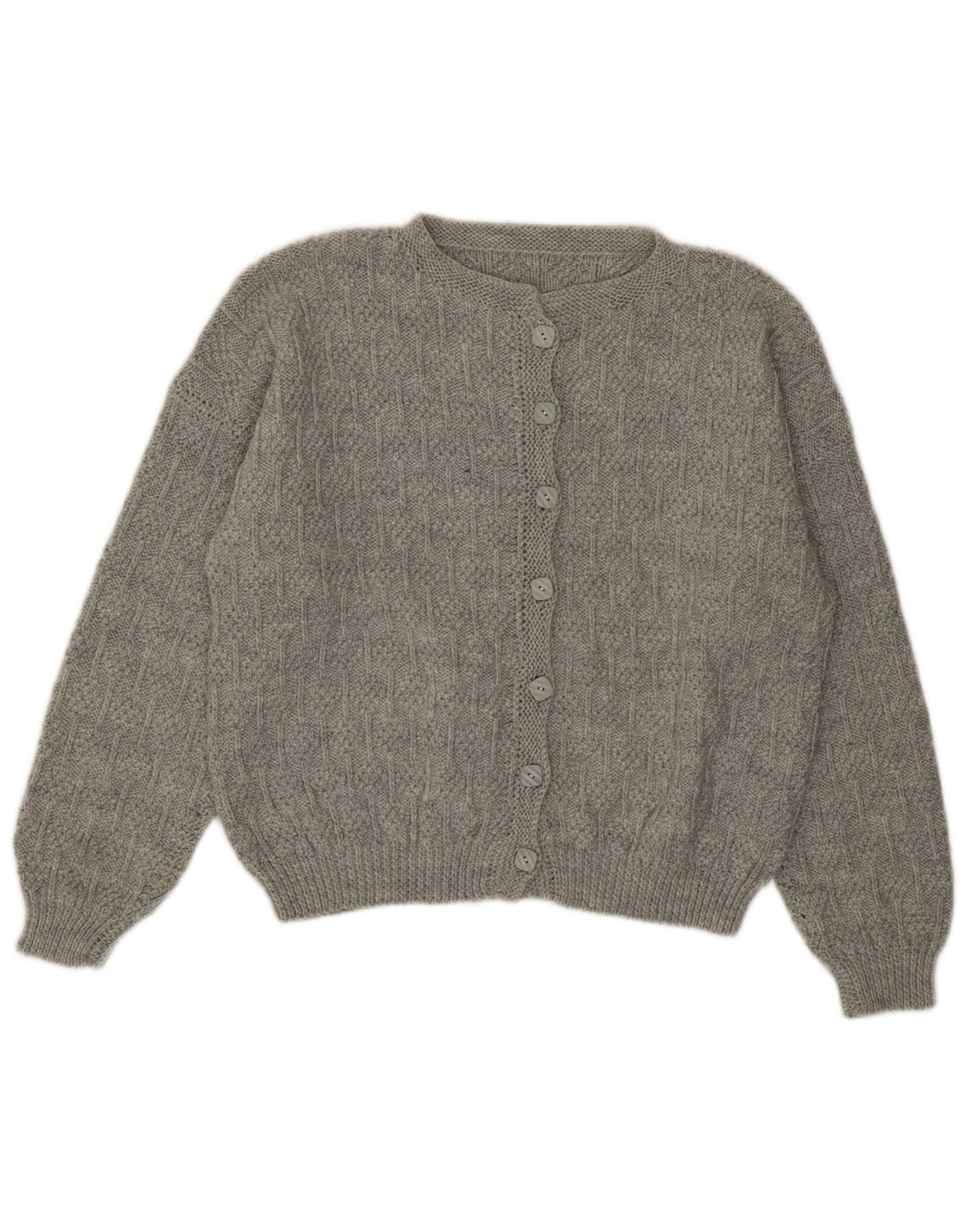 Vintage Womens Cardigan Sweater UK 14 Large Grey