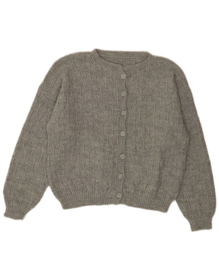 Vintage Womens Cardigan Sweater UK 14 Large Grey