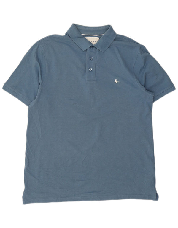 Jack Wills Mens Polo Shirt Large Blue Cotton