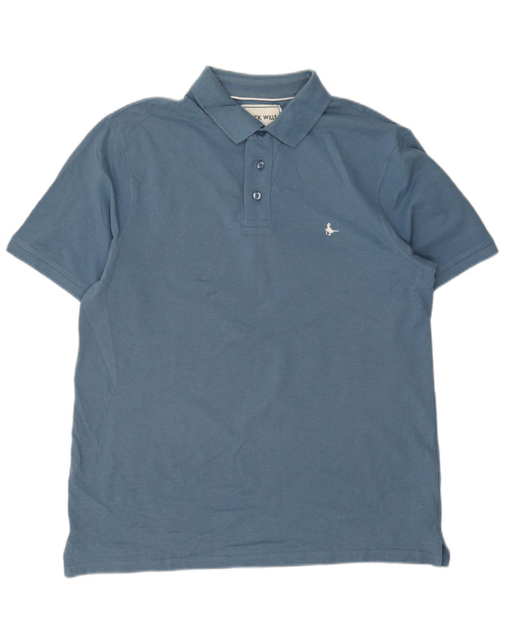 Jack Wills Mens Polo Shirt Large Blue Cotton