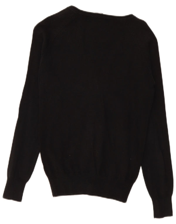 Zara Womens Cardigan Sweater UK 12 Medium Black Cotton