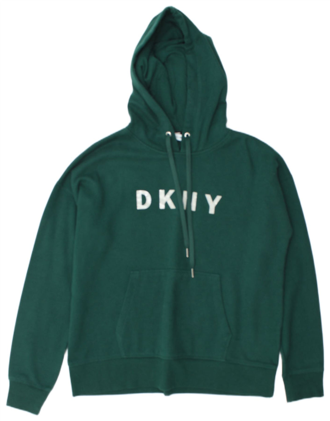 Dkny Mens Graphic Hoodie Jumper Medium Green Cotton