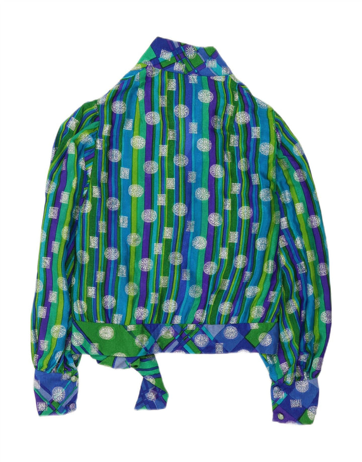 VINTAGE Womens Long Sleeve Blouse Top UK 14 Large Multicoloured Striped Vintage Vintage and Second-Hand Vintage from Messina Hembry 