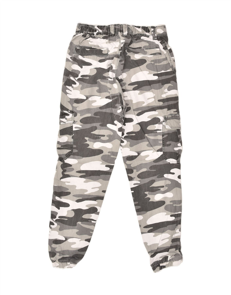 BERSHKA Womens Carrot Fit Joggers Cargo Trousers W31 L28 Grey Camouflage | Vintage Bershka | Thrift | Second-Hand Bershka | Used Clothing | Messina Hembry 