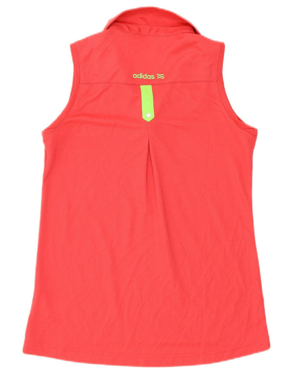 Adidas Womens Sleeveless Polo Shirt UK 18 XL Pink Polyester