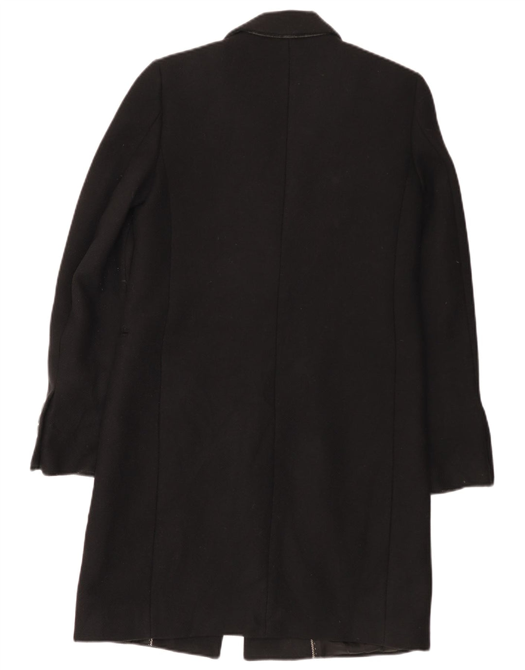 Zara Womens Overcoat UK 6 XS Black Wool