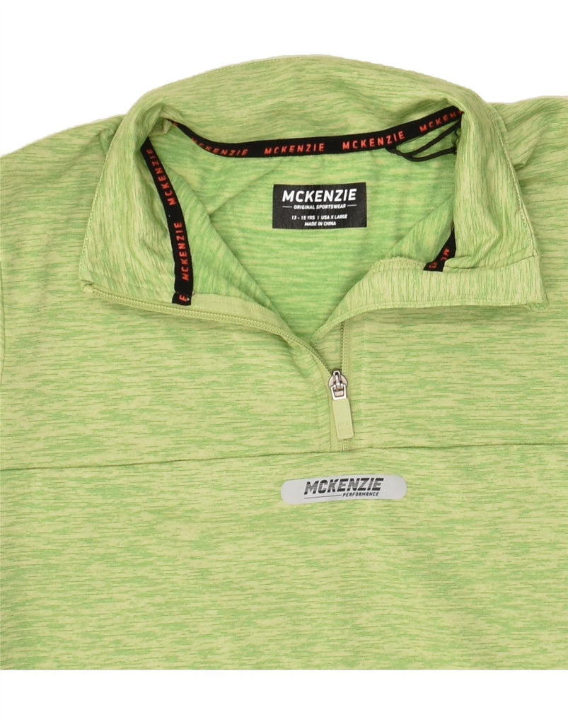 MCKENZIE Boys Pullover Tracksuit Top 13-14 Years Green Polyester | Vintage Mckenzie | Thrift | Second-Hand Mckenzie | Used Clothing | Messina Hembry 