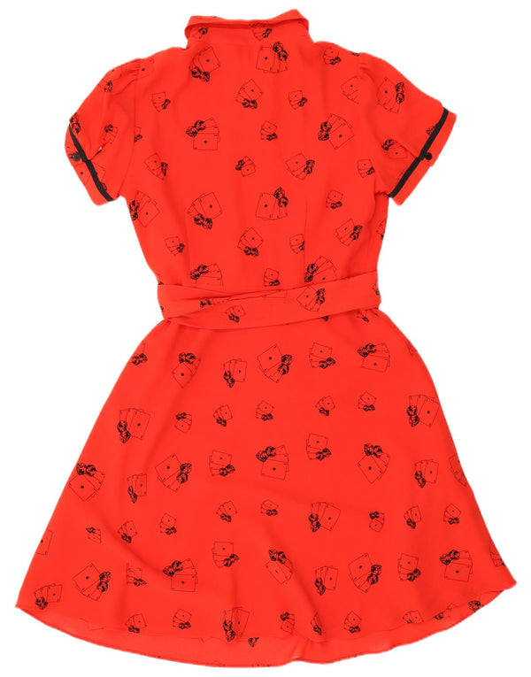 Myleene Klass Womens Playing Cards A-Line Dress UK 14 Medium Red