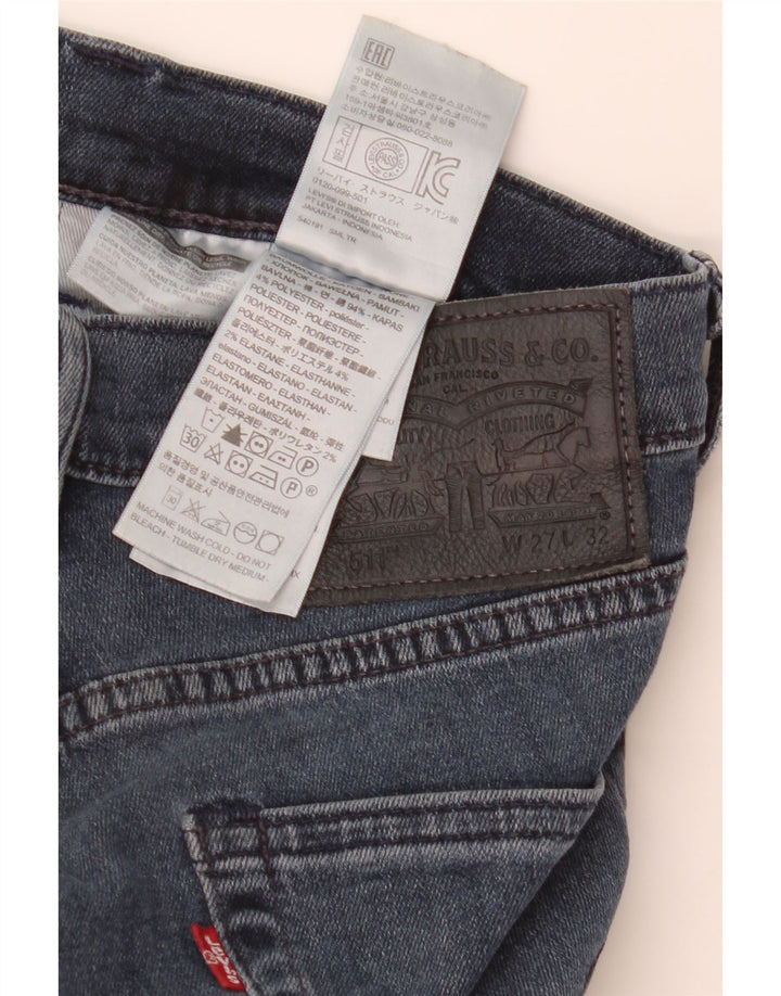 Levi's Mens 511 Slim Jeans W27 L32 Navy Blue Cotton