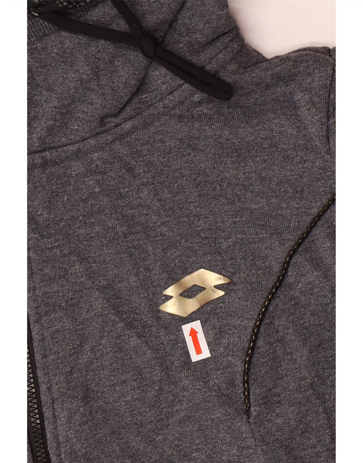 LOTTO Womens Zip Hoodie Sweater UK 16 Large Grey