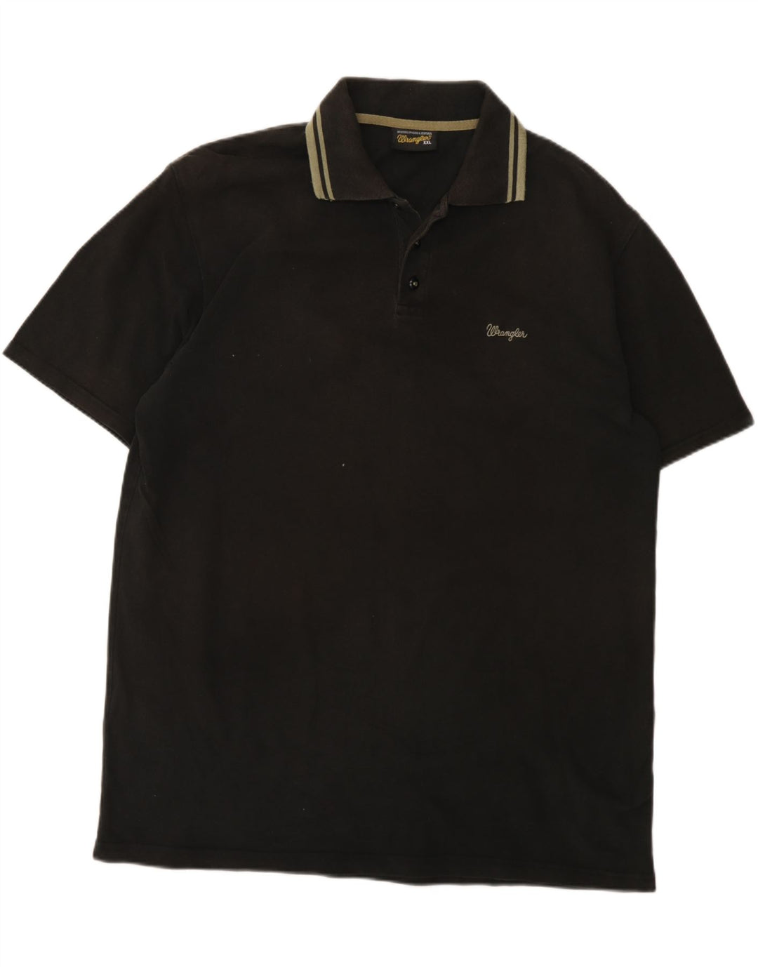WRANGLER Mens Polo Shirt 2XL Black Cotton Vintage Wrangler and Second-Hand Wrangler from Messina Hembry 