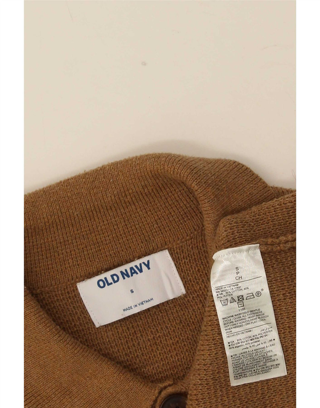 Old Navy Mens Cardigan Sweater Small Brown Cotton