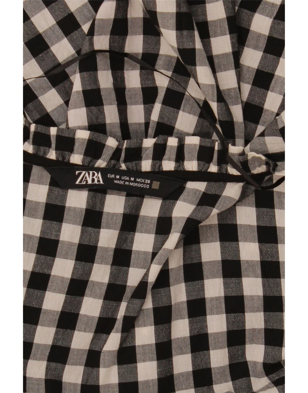 Zara Womens A-Line Dress UK 14 Medium Black Gingham