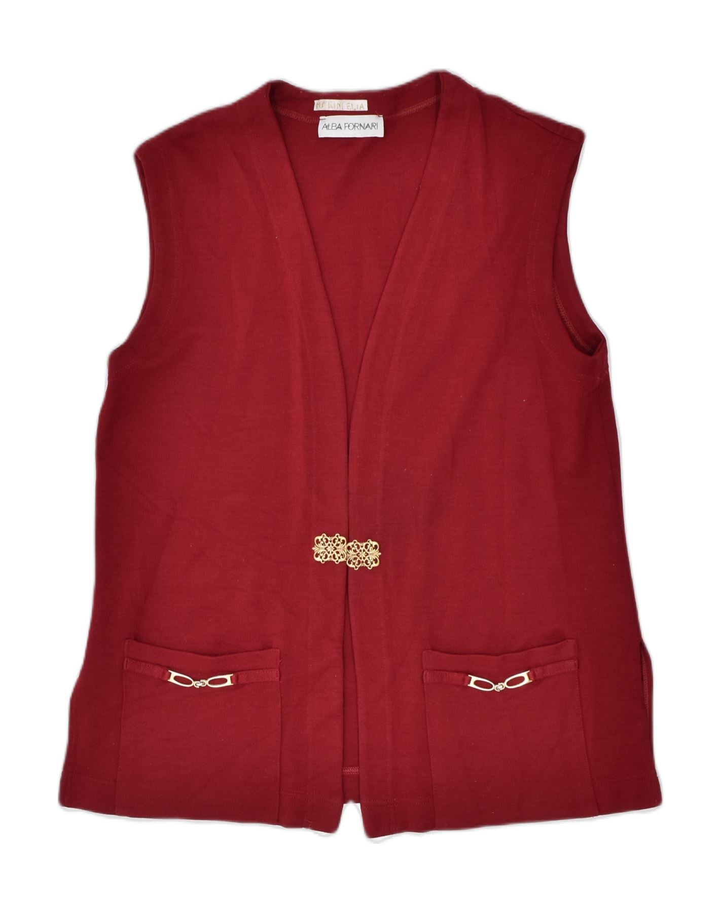 Burgundy 2025 sleeveless cardigan