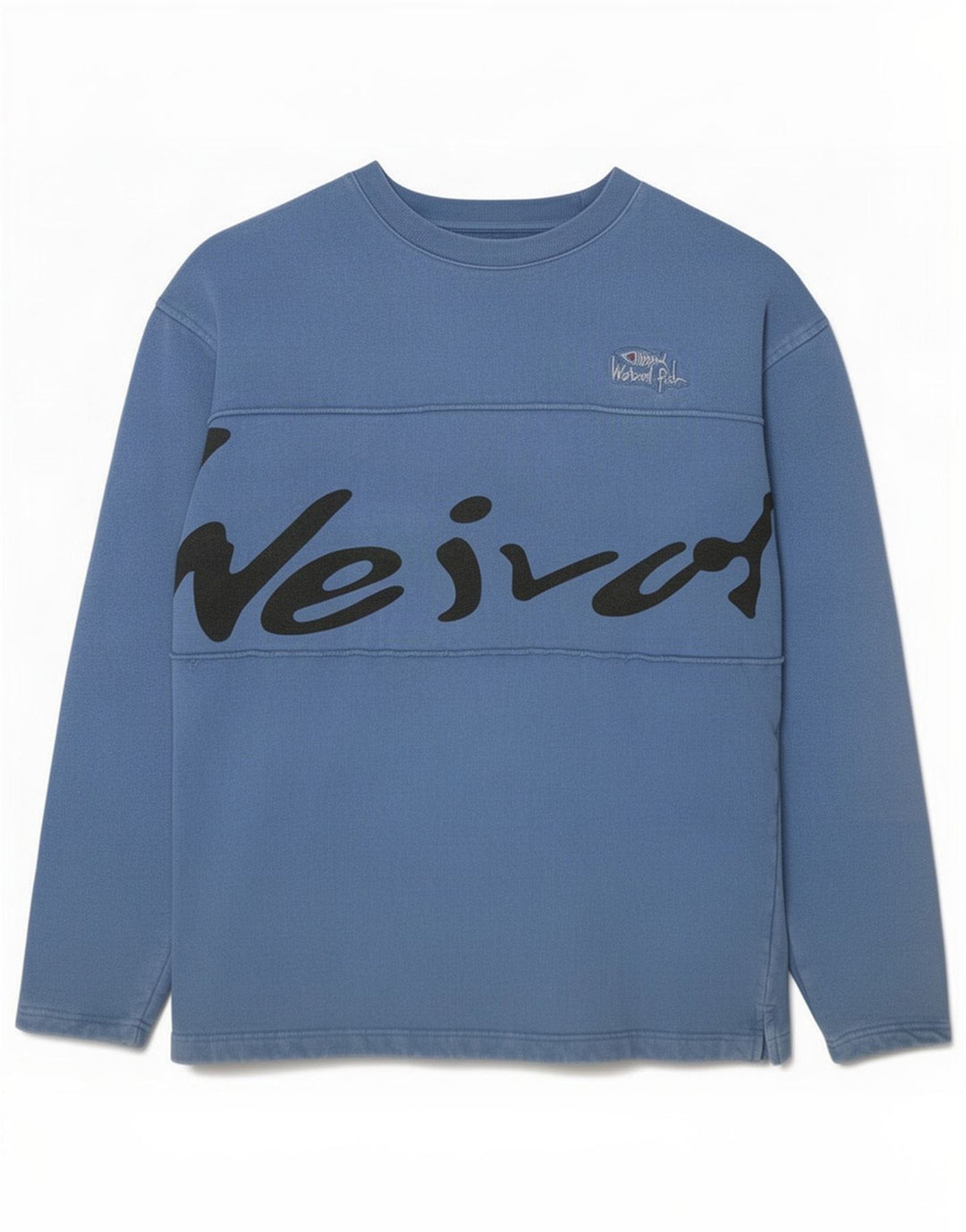 Weird Fish Mens Graphic Sweatshirt Jumper Small Blue Cotton