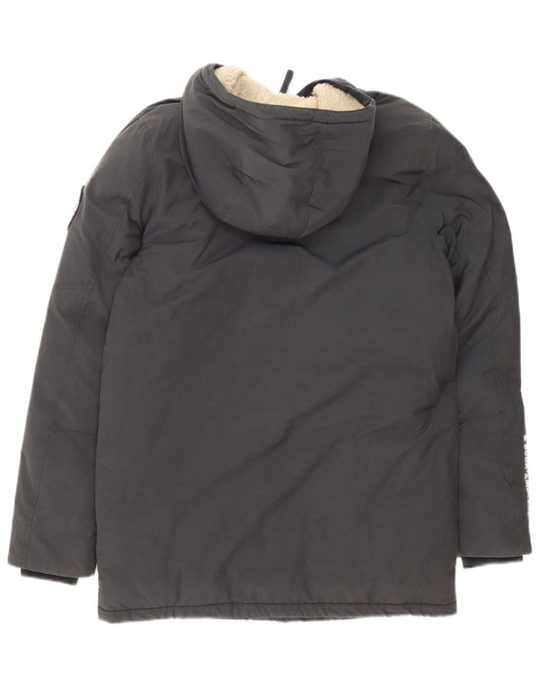 Scotch & Soda Boys Hooded Padded Jacket 15-16 Years Grey Polyester