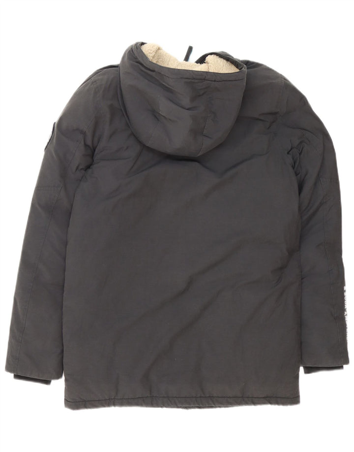 Scotch & Soda Boys Hooded Padded Jacket 15-16 Years Grey Polyester