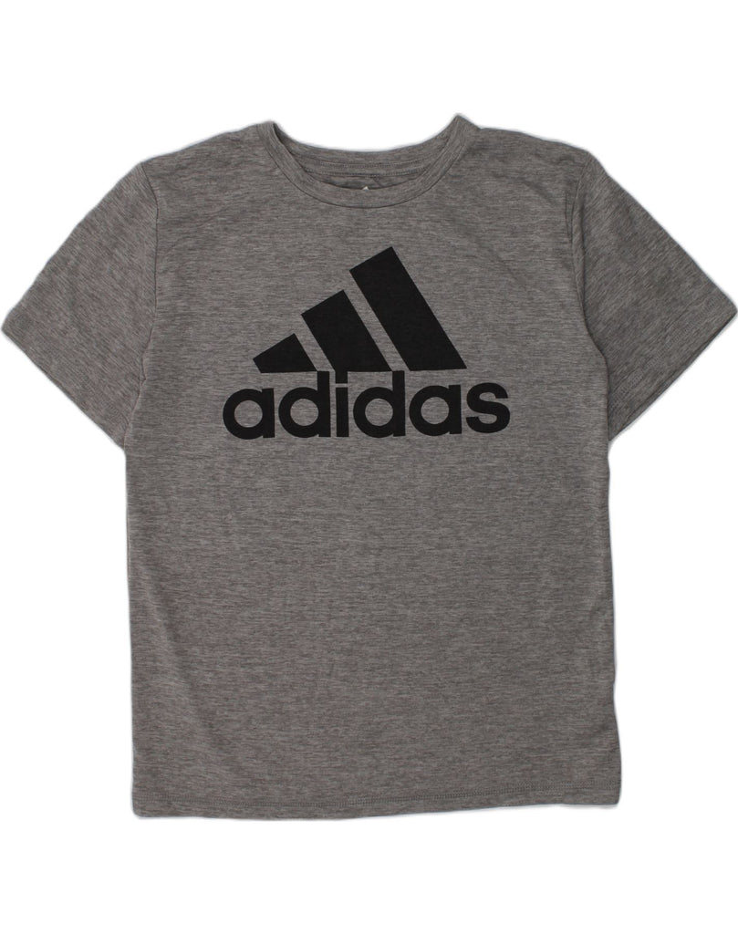 ADIDAS Boys Graphic T-Shirt Top 7-8 Years Small Grey Polyester | Vintage Adidas | Thrift | Second-Hand Adidas | Used Clothing | Messina Hembry 