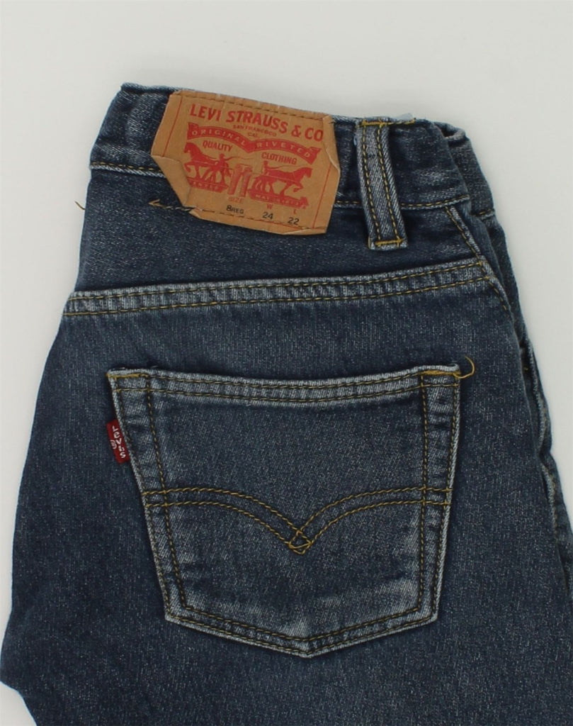 LEVI'S Boys Straight Jeans 7-8 Years W24 L22 Navy Blue Cotton | Vintage Levi's | Thrift | Second-Hand Levi's | Used Clothing | Messina Hembry 