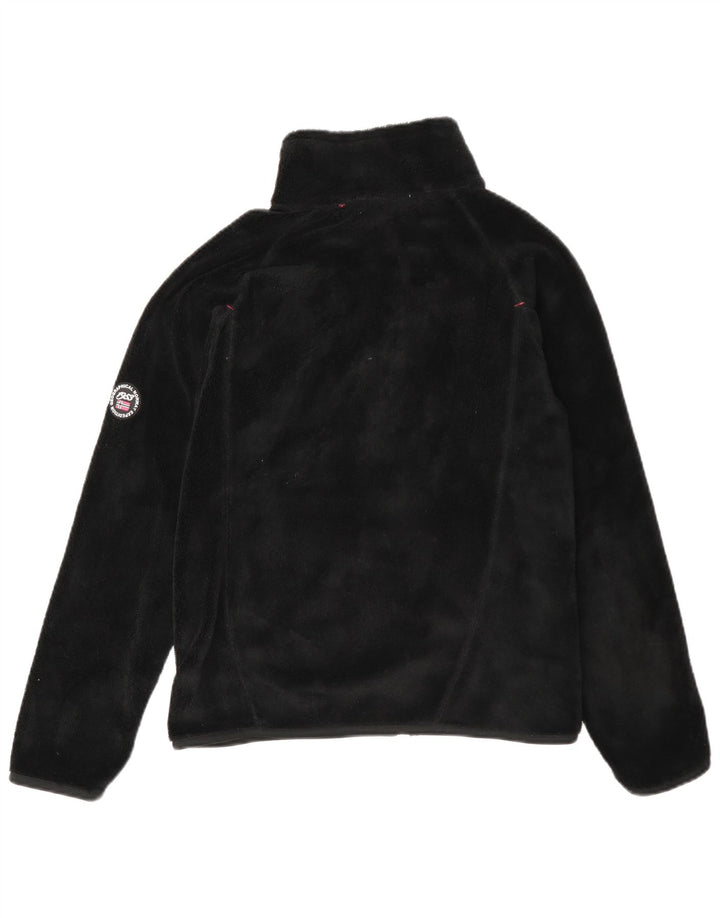 Geographical Norway Womens Fleece Jacket UK 14 Medium Black Polyester