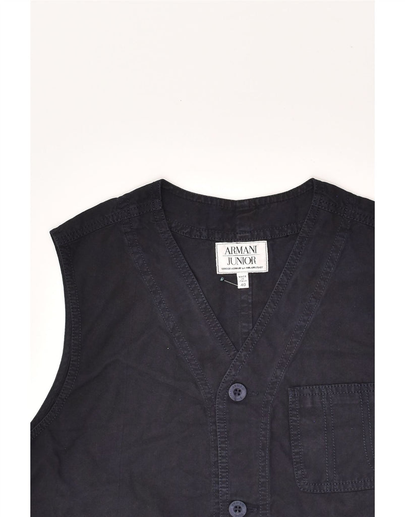 ARMANI JUNIOR Boys Utility Gilet 15-16 Years Navy Blue Cotton | Vintage Armani Junior | Thrift | Second-Hand Armani Junior | Used Clothing | Messina Hembry 