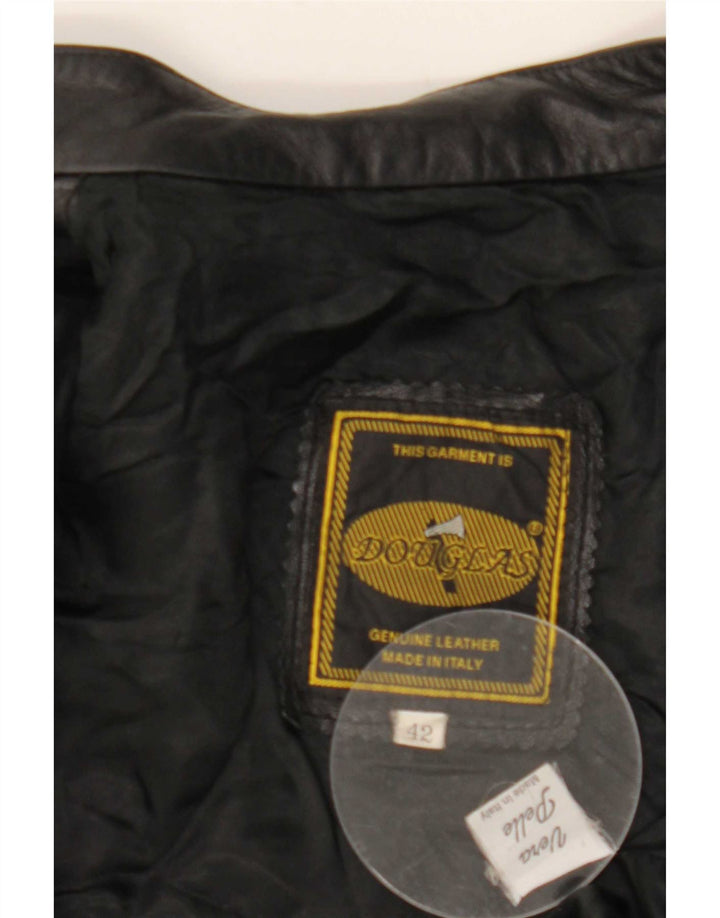Douglas Womens Leather Jacket IT 42 Medium Black