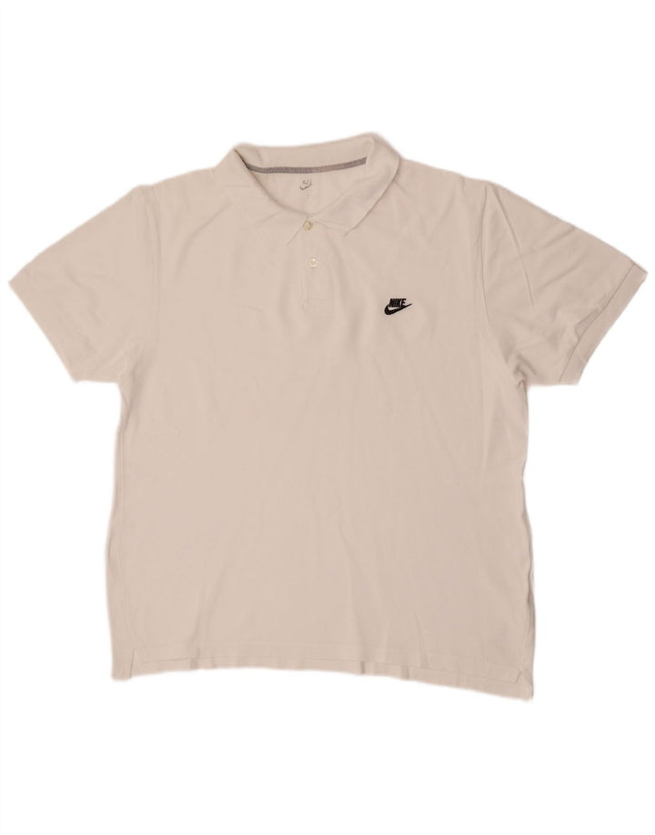 Nike Mens Polo Shirt XL White Cotton
