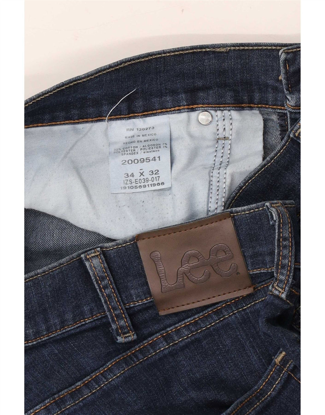Lee Mens Slim Jeans W34 L32 Blue Cotton