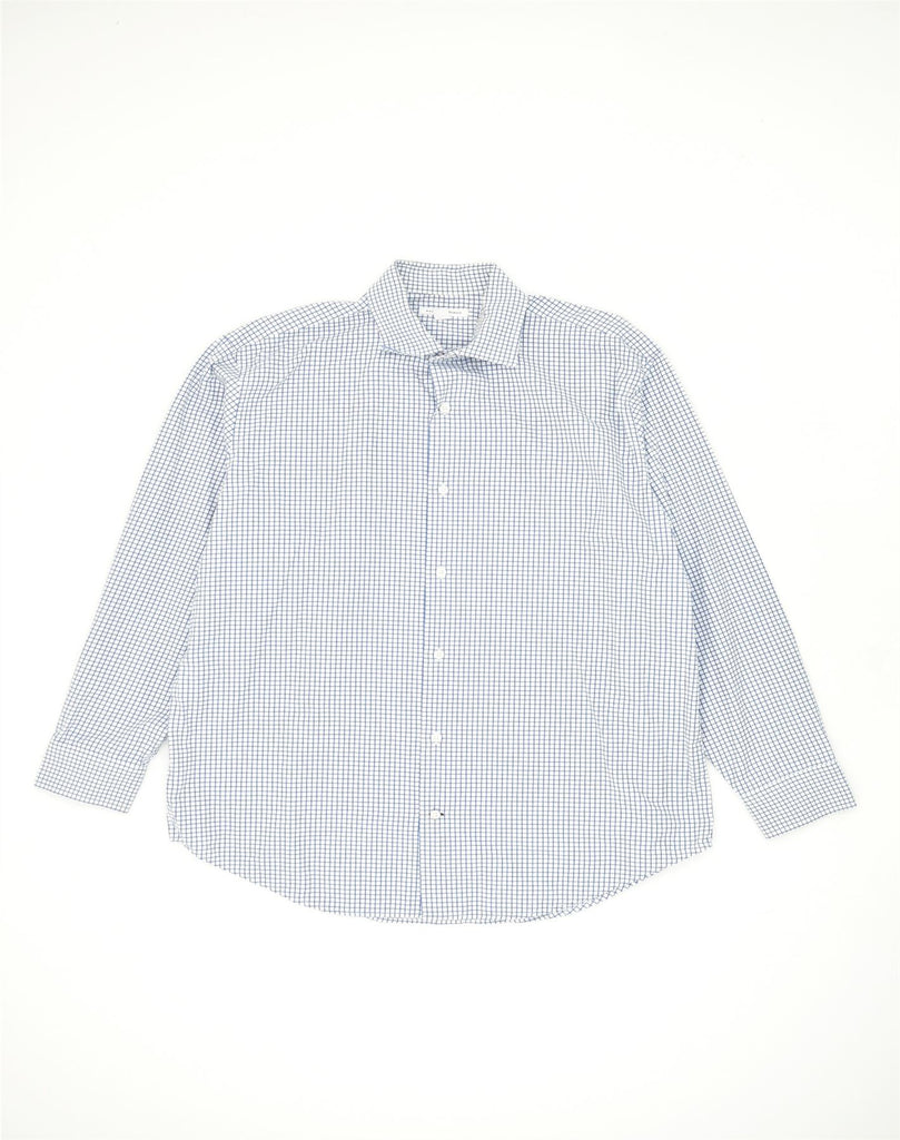 BANANA REPUBLIC Mens Shirt Size 17 17 1/2 XL White Check Cotton | Vintage Banana Republic | Thrift | Second-Hand Banana Republic | Used Clothing | Messina Hembry 