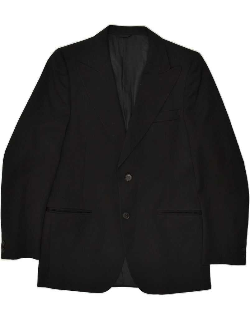 SAN REMO Mens 2 Button Blazer Jacket IT 52 XL Black | Vintage San Remo | Thrift | Second-Hand San Remo | Used Clothing | Messina Hembry 