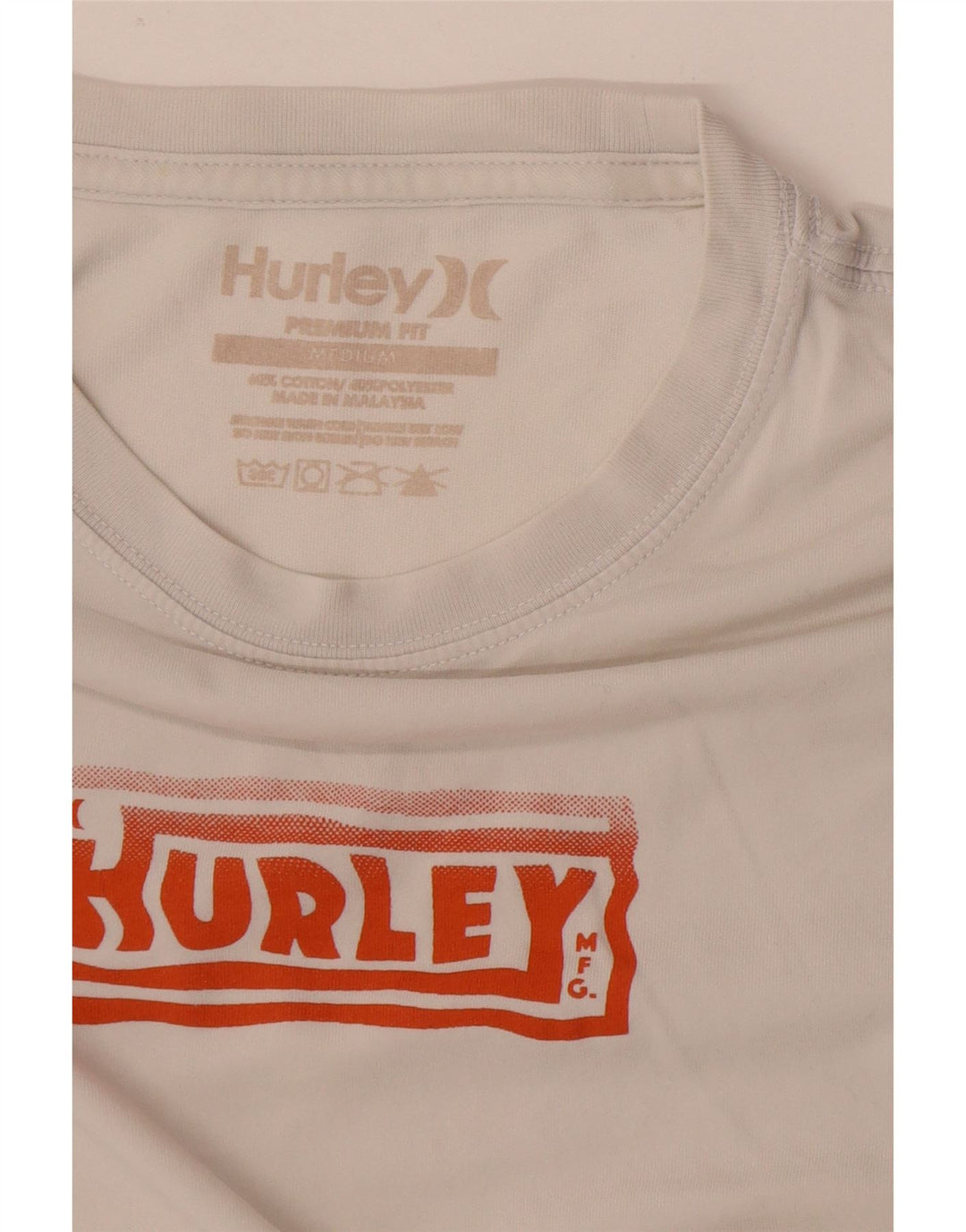 Hurley Mens Premium Fit Graphic T-Shirt Top Medium White Cotton