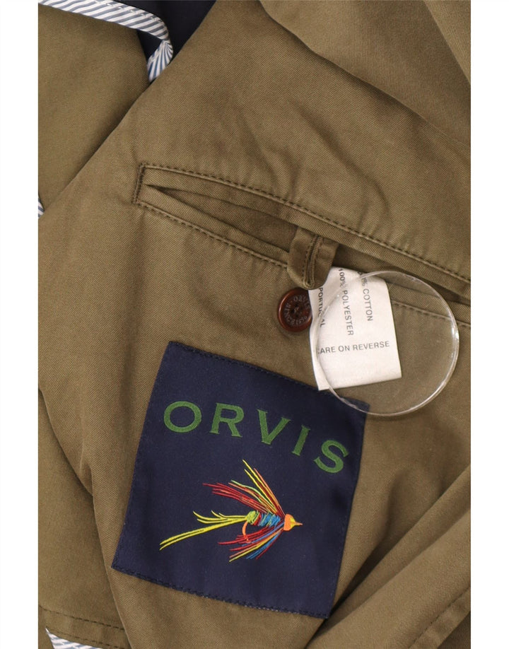 Orvis Mens 2 Button Blazer Jacket UK 40 Large Khaki Cotton