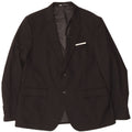 Zara Mens 2 Button Blazer Jacket EU 56 XL Black Polyester