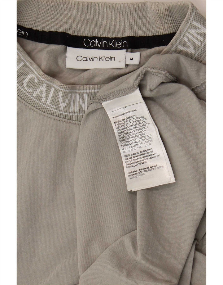 Calvin Klein Mens Graphic T-Shirt Top Medium Grey Cotton