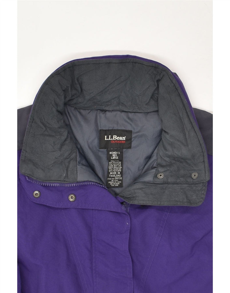 L.L.BEAN Womens Hooded Windbreaker Jacket UK 16 Large Purple Polyester | Vintage L.L.Bean | Thrift | Second-Hand L.L.Bean | Used Clothing | Messina Hembry 